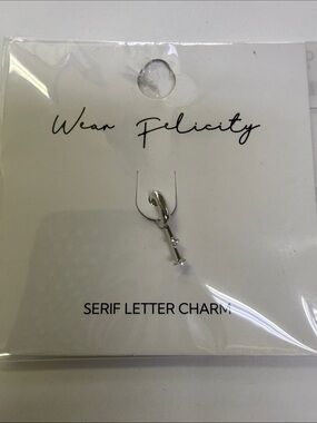 Silver 'I' Serif Letter Charm
